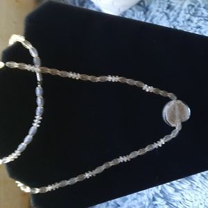 21" clear beaded necklace